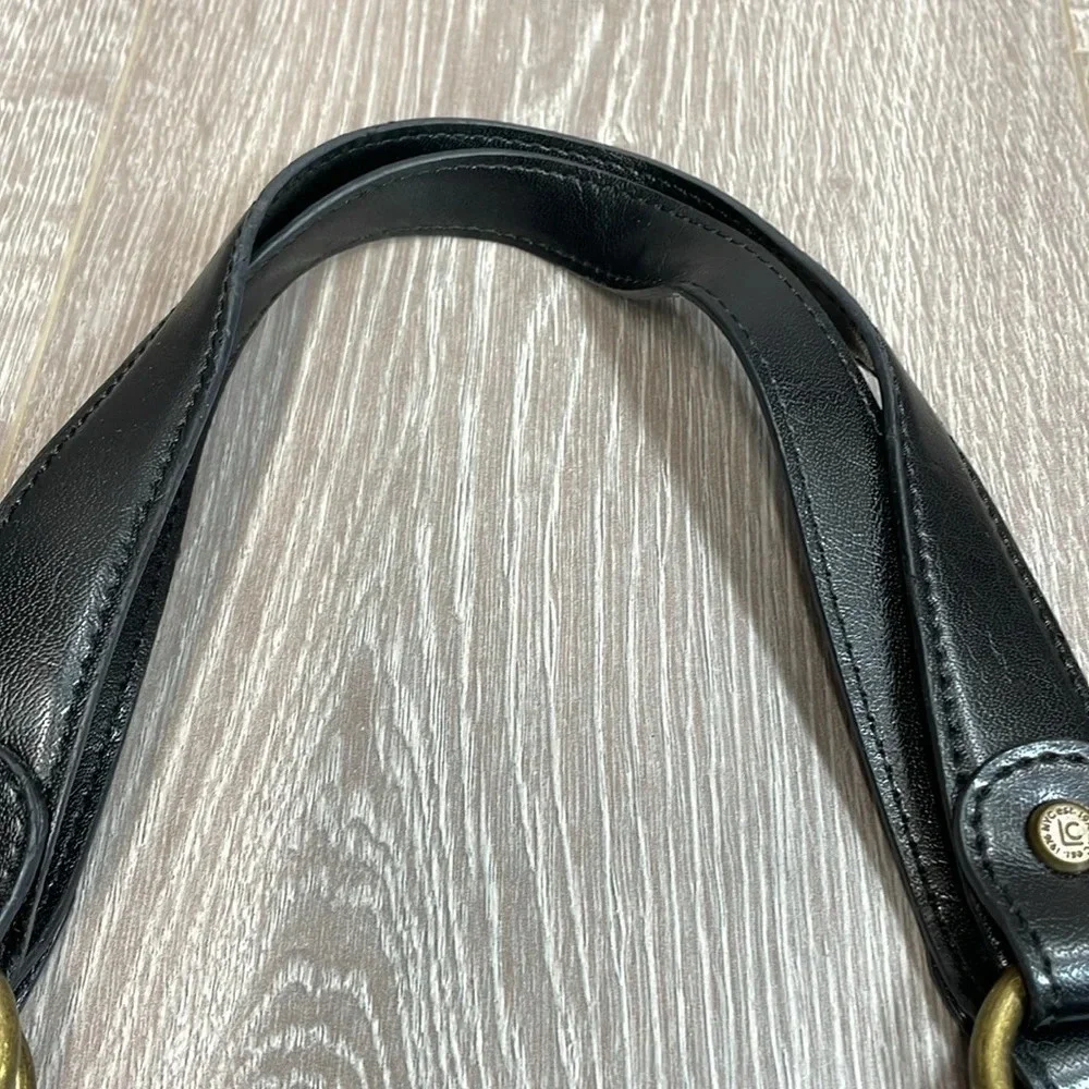 Liz Claiborne Shoulder Bag Purse Faux Leather Black